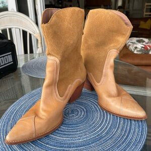 Matisse Tan Suede and Leather Heeled Boots